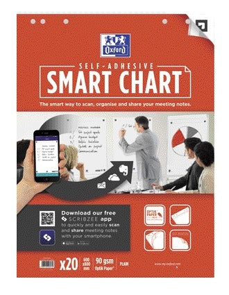 Flipoverpapier Oxford Smart 60x80cm, Blanco, 90g, 20 vel