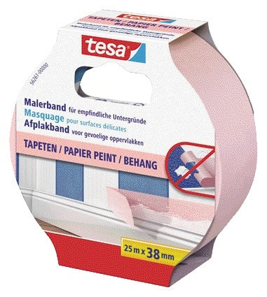tesa Prof Sensitive Afplaktape 25mx38mm roze voor precisiewerk