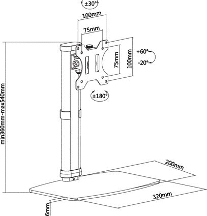 Neomounts D890 Monitorstandaard met Voet voor Schermen tot 32 inch - 2