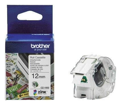 Brother CZ-1002 gekleurde labels 12mm x 5m, ZINK® technologie
