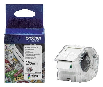Brother CZ-1004 Kleurlabelrol 25mm x 5m, Zelfklevend