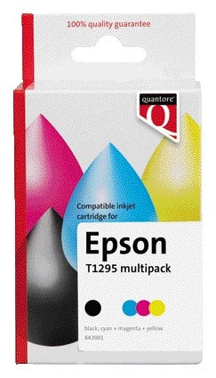 Quantore Inktcartridge Epson T1295 in Zw+3 Kleuren, Gereconditioneerd