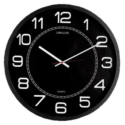 Wandklok UNILUX Mega, diameter 57,5cm zwart