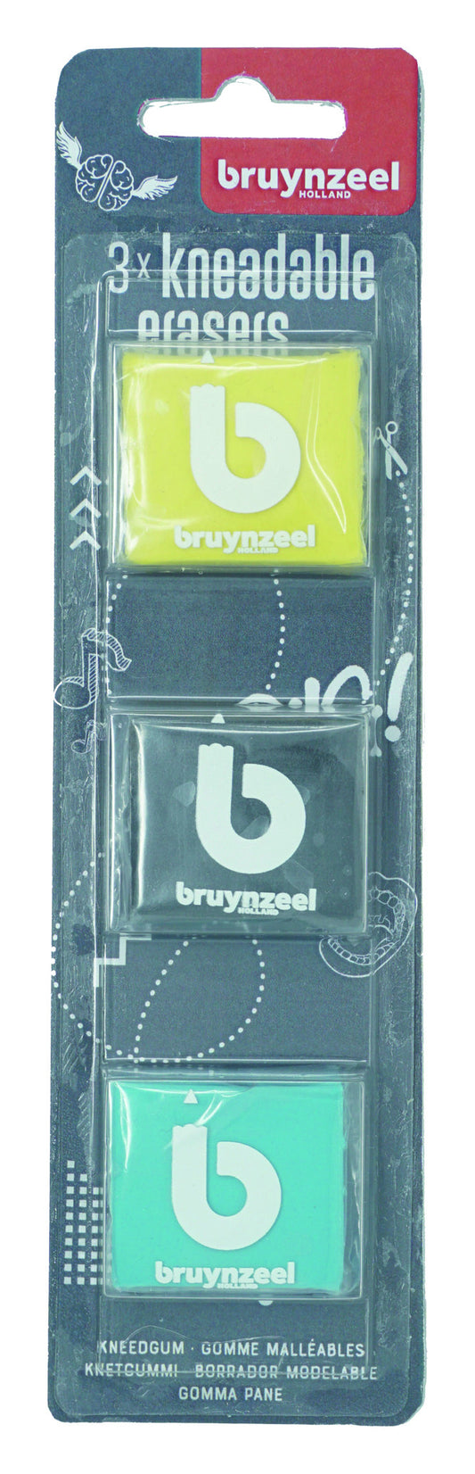 Kneedgum Bruynzeel Teens 3 kleuren