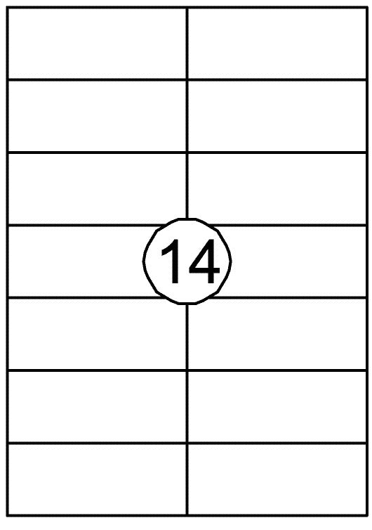 Zelfklevende etiketten 105x42.4mm, 1400 stuks op A4-vellen