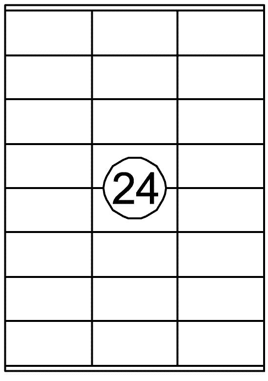 Zelfklevende etiketten 70x36mm, 2400 stuks op A4-vellen