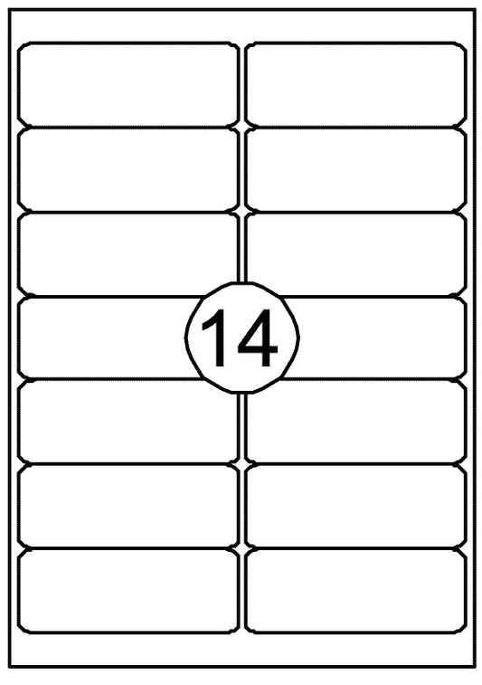 Zelfklevende etiketten 99.1x38.1mm, 1400 stuks op A4-vellen