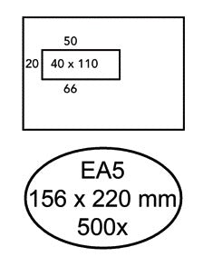 Envelop Hermes EA5 venster, 80g, 500 stuks