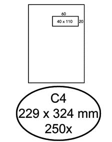 Envelop Hermes Akte C4 229x324mm Wit FSC-gecertificeerd
