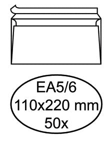 Envelop Hermes bank EA5/6 110x220 50st wit, FSC-gecertificeerd