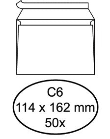 Envelop Quantore C6 114x162mm 80g met zelfklevende sluiting