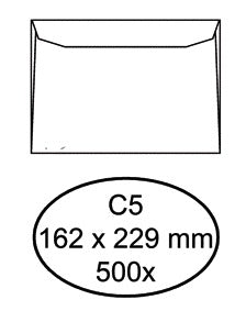 Envelop Hermes bank C5 162x229 500 stuks wit, FSC-gecertificeerd