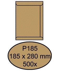 Quantore Akte Envelop P185 185x280mm Bruin Kraft 90g