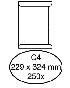Hermes Akte Envelop 229x324mm, Wit, Gegomd, 250 Stuks