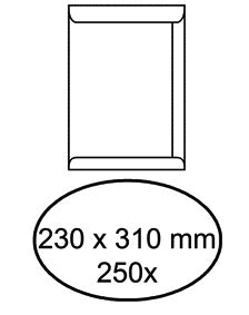IEZZY A4 Zelfklevende Documenten Envelop, Wit, 230x310mm, 100g, 250 Stuks
