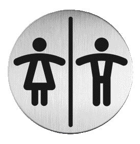 Toiletten D/H Pictogram Rond 83 mm RVS