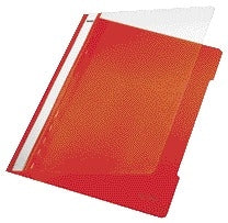 Leitz Rood A4 PP Snelhechter Map met Transparant Dekblad