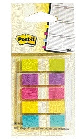 Post-it Indextabs 6835 11.9x43.1mm, assorti, 5 kleuren