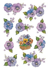 HERMA Paarse bloemen stickers, zelfklevend, 50 stuks