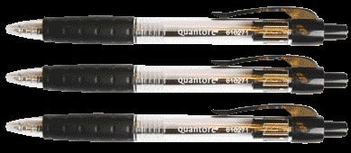 Balpen Quantore rubberen grip drukknop zwart - 2