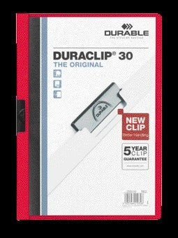Durable Klemmap A4 rood, 3mm capaciteit, metalen klem