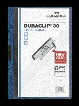 Durable Klemmap A4 blauw, 3mm capaciteit, metalen klem