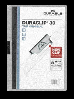Durable Klemmap A4 grijs, 3mm capaciteit, metalen klem