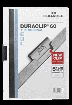 Durable Klemmap A4 wit, 6mm capaciteit, metalen klem