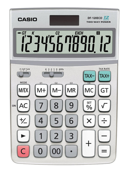 Casio DF-120 ECO 12-Cijferige Rekenmachine met Recycled Kunststof