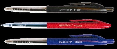Balpen Quantore drukknop ass met kunststof clip - 2