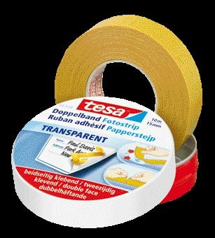 Dubbelzijdige knutseltape tesa 10m x 15mm, Beigekleurig in blik