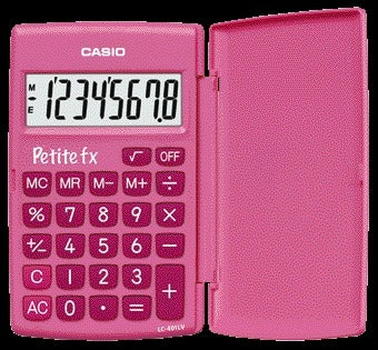 Casio basisschool rekenmachine roze met groot display