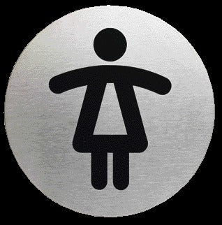Durable Pictogram WC Dames Rond 83mm Geborsteld RVS