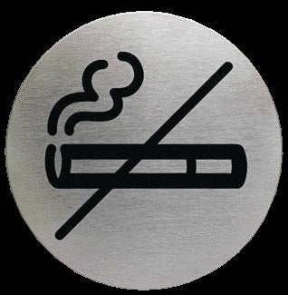 Niet Roken Pictogram Rond 83 mm RVS